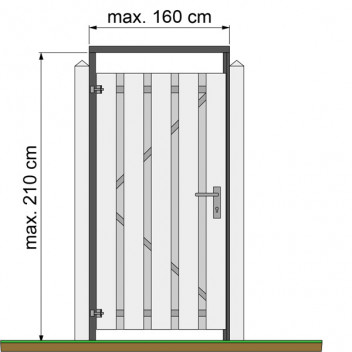 Tuindeurkozijn ge?. ZWART - met aanslaglat max. breed 160 cm